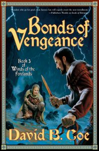 Jacket art for Bonds of Vengeance, book III in Winds of the Forelands, by David B. Coe (Jacket art by Romas Kukalis)